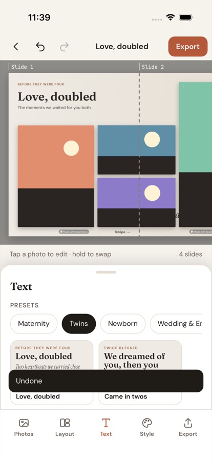 Text presets